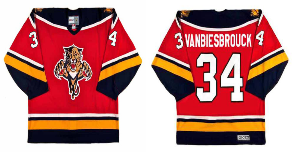 2019 Men Florida Panthers 34 Vanbiesbrouck red CCM NHL jerseys